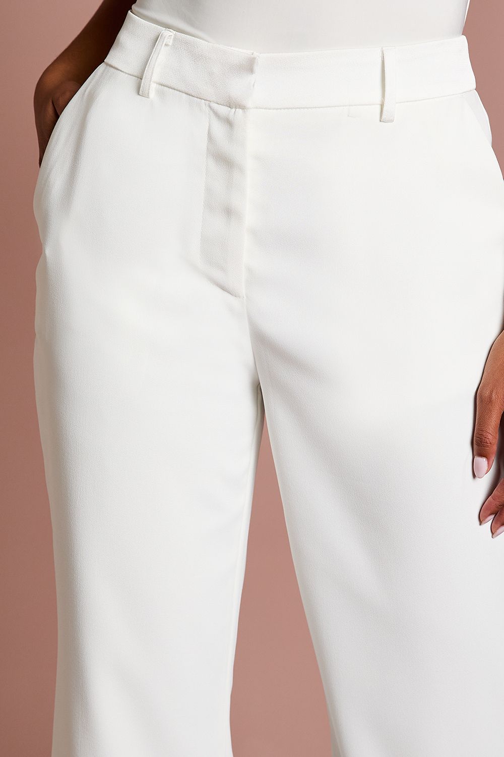 Coast Petite Premium Flare Bridal Trousers Ivory image 4
