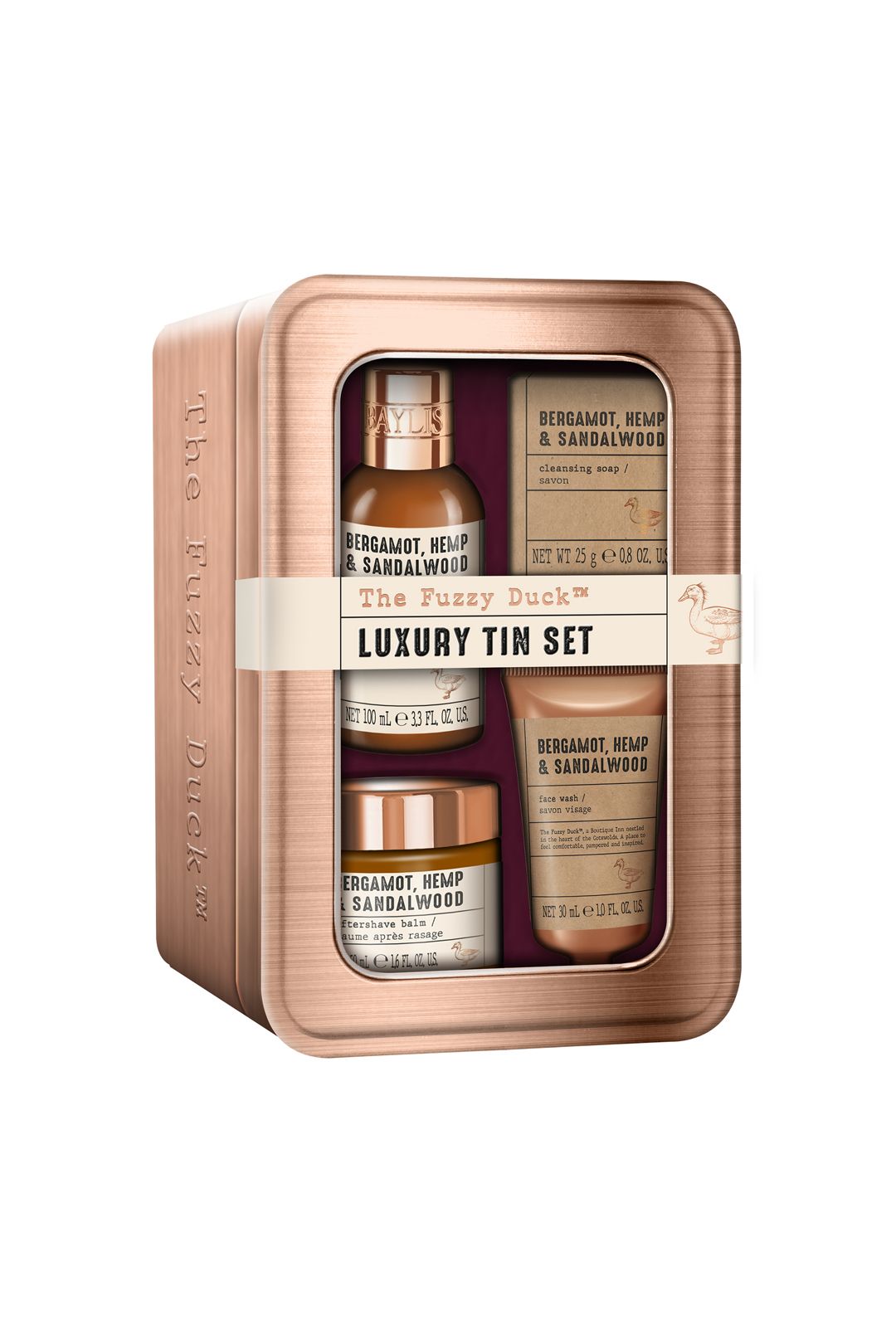 Baylis & Harding The Fuzzy Duck Bergamot, Hemp & Sandalwood Men's Luxury Grooming Tin Gift Set Multi image 2