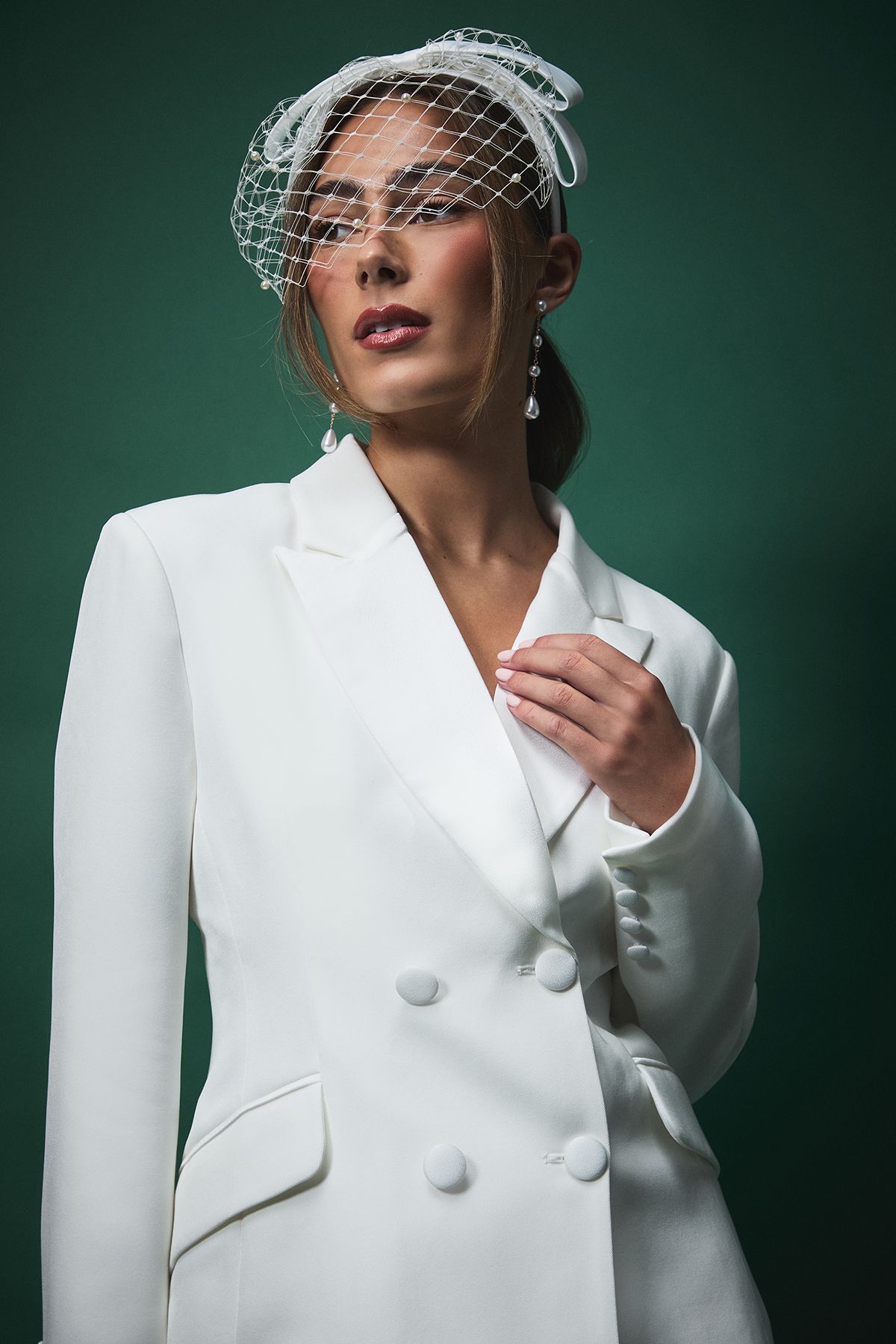 Coast Lisa Tan Bridal Double Breasted Blazer Ivory image 4