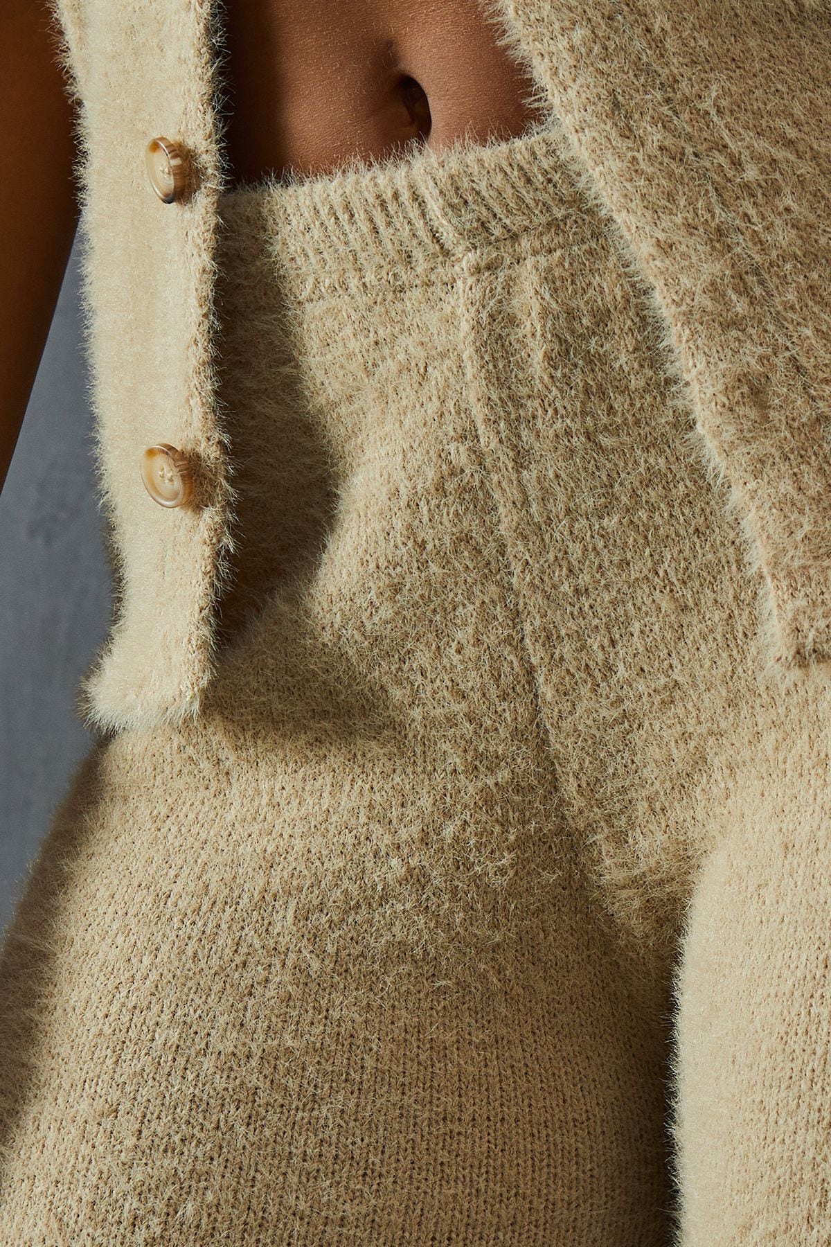 MissPap Eyelash Knit High Waisted Lounge Trouser Taupe image 5