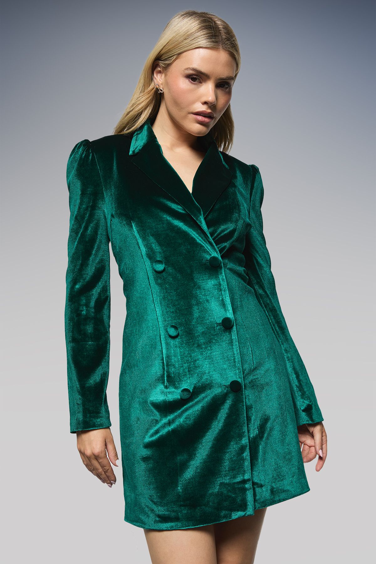 Dorothy Perkins Velvet Blazer Dress Green