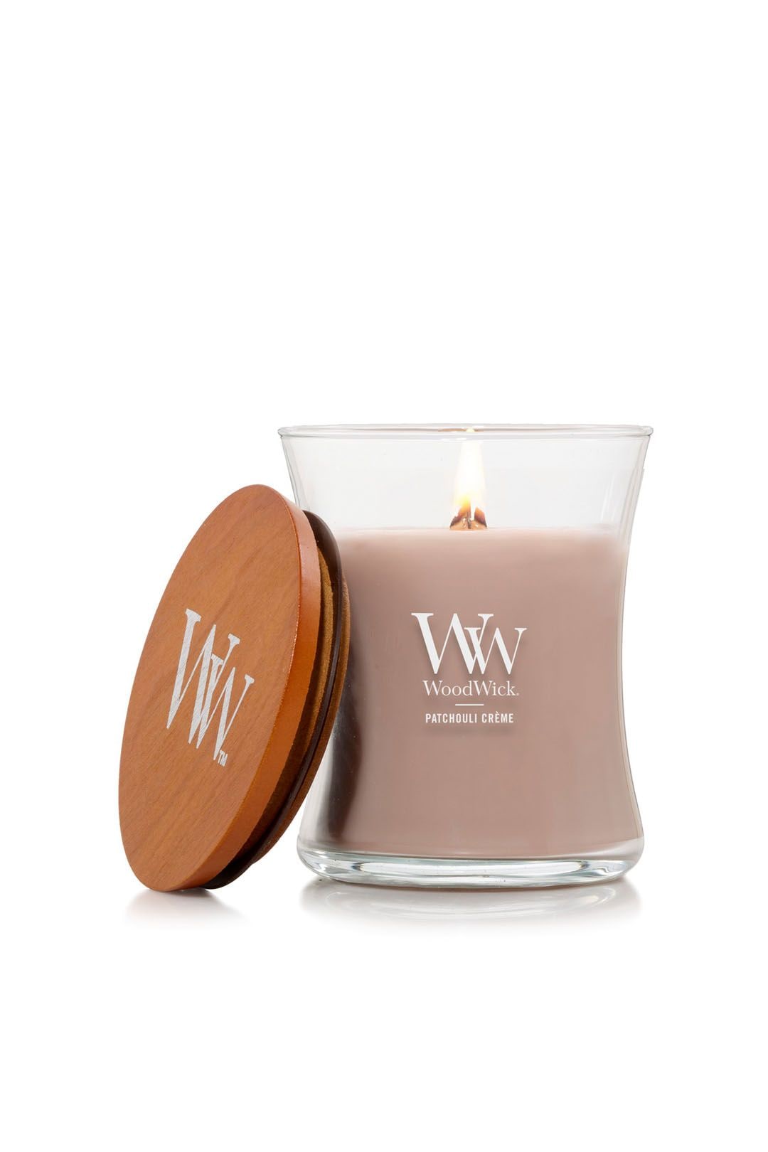 Woodwick Medium Hourglass Patchouli Creme Multi image 1
