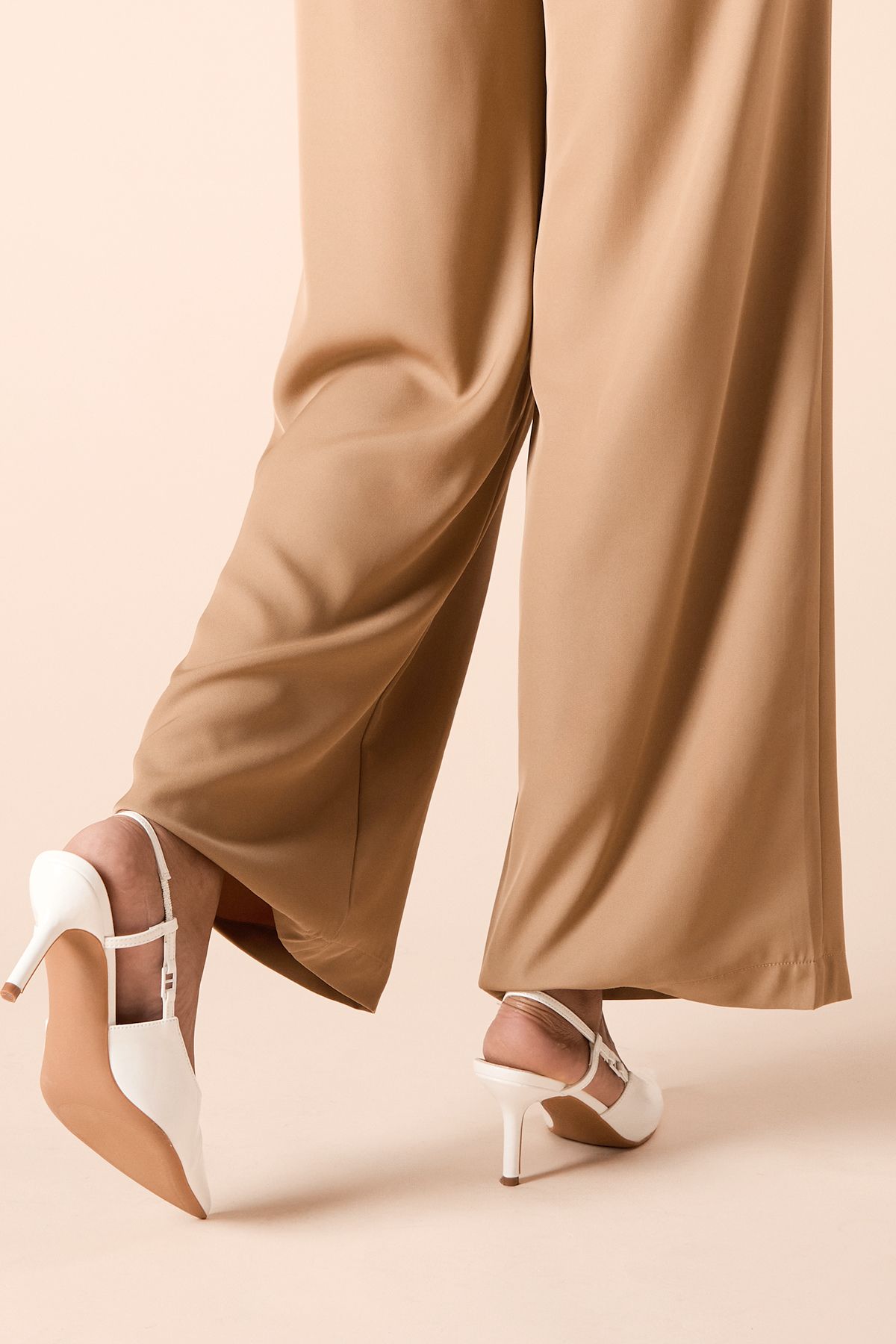 Dorothy Perkins Billie Faux Patent Leather Pointed Slingback High Stiletto Heel Court Shoes White image 4