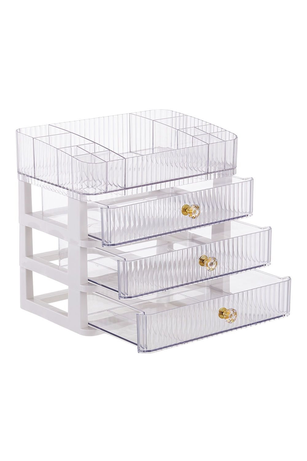 SHEONLY 4-Tier Transparent Makeup Organizer with Drawers image 5