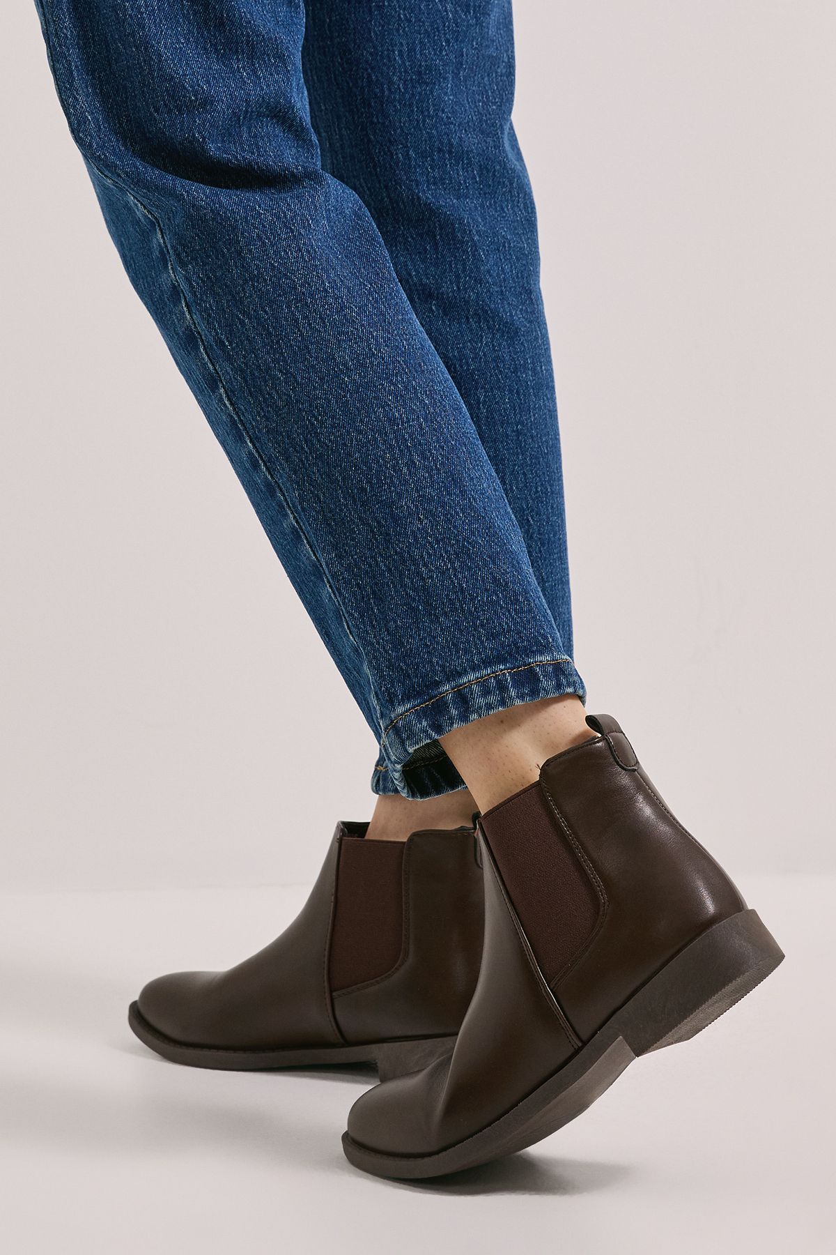 Dorothy Perkins Megs Flat Chelsea Boots Brown image 3