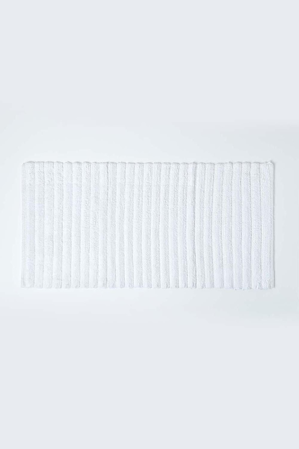 Homescapes Ribbed Cotton Spa Style Bath Mat