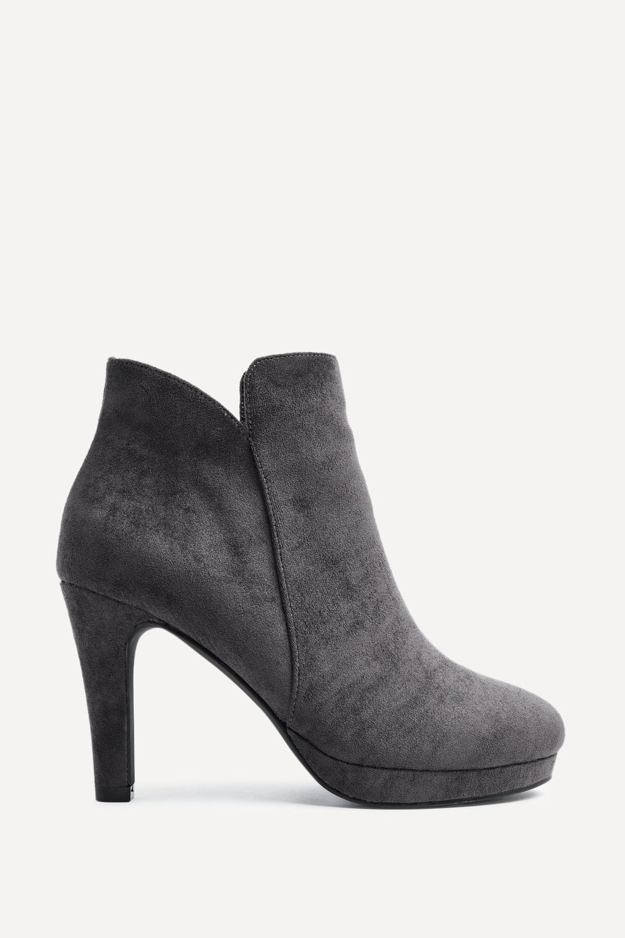 Linzi Layara Grey Faux Suede Small Platform Ankle Boot image 1