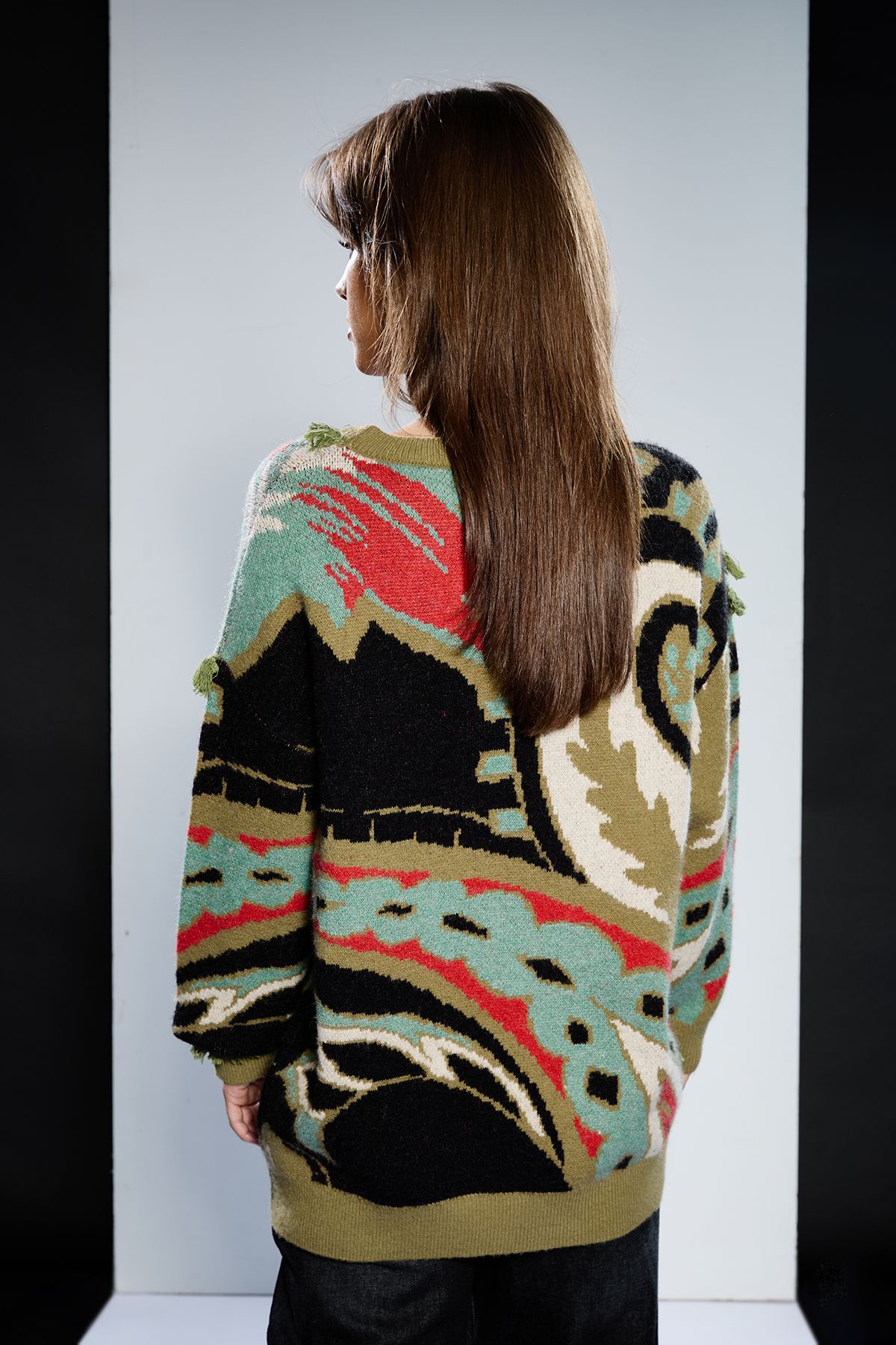 RUNWAY 1.8.1.8 Runway 1.8.1.8 Longline Pattern Jumper Multi image 3