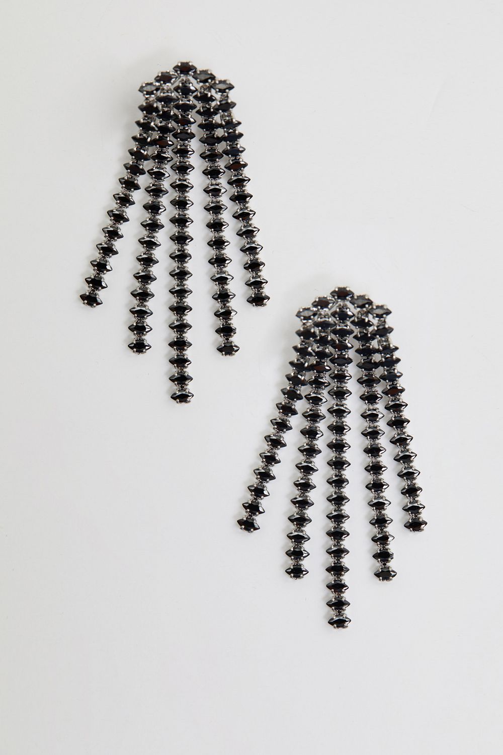 Jon Richard Rhodium Plated Cubic Zirconia Jet Chandelier Earrings image 2