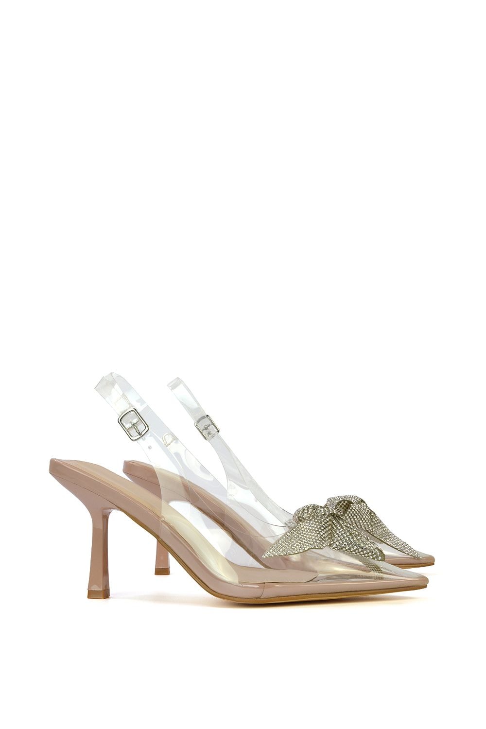 XY London 'Alaina' Perspex Slingback Stiletto Heel Court Shoes image 4