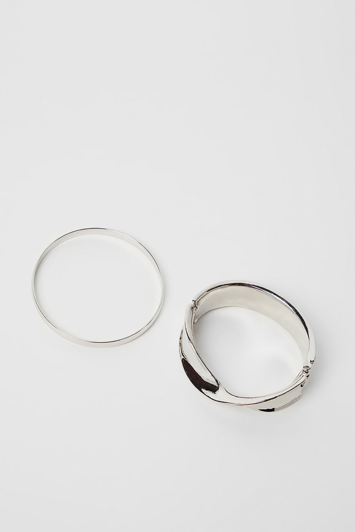 NastyGal Abstract Bracelet 2 Pack Silver image 2