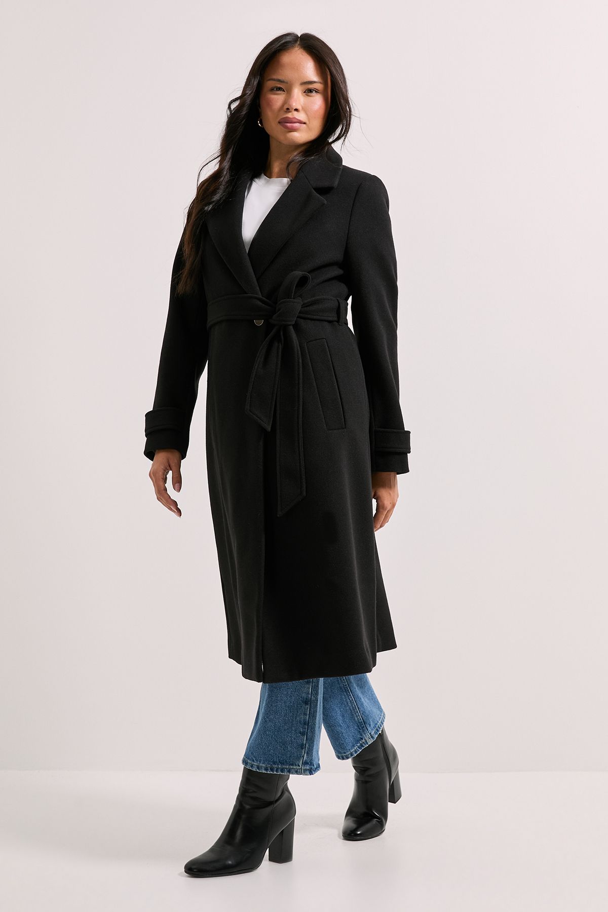 Dorothy Perkins Belted Coat Black image 2