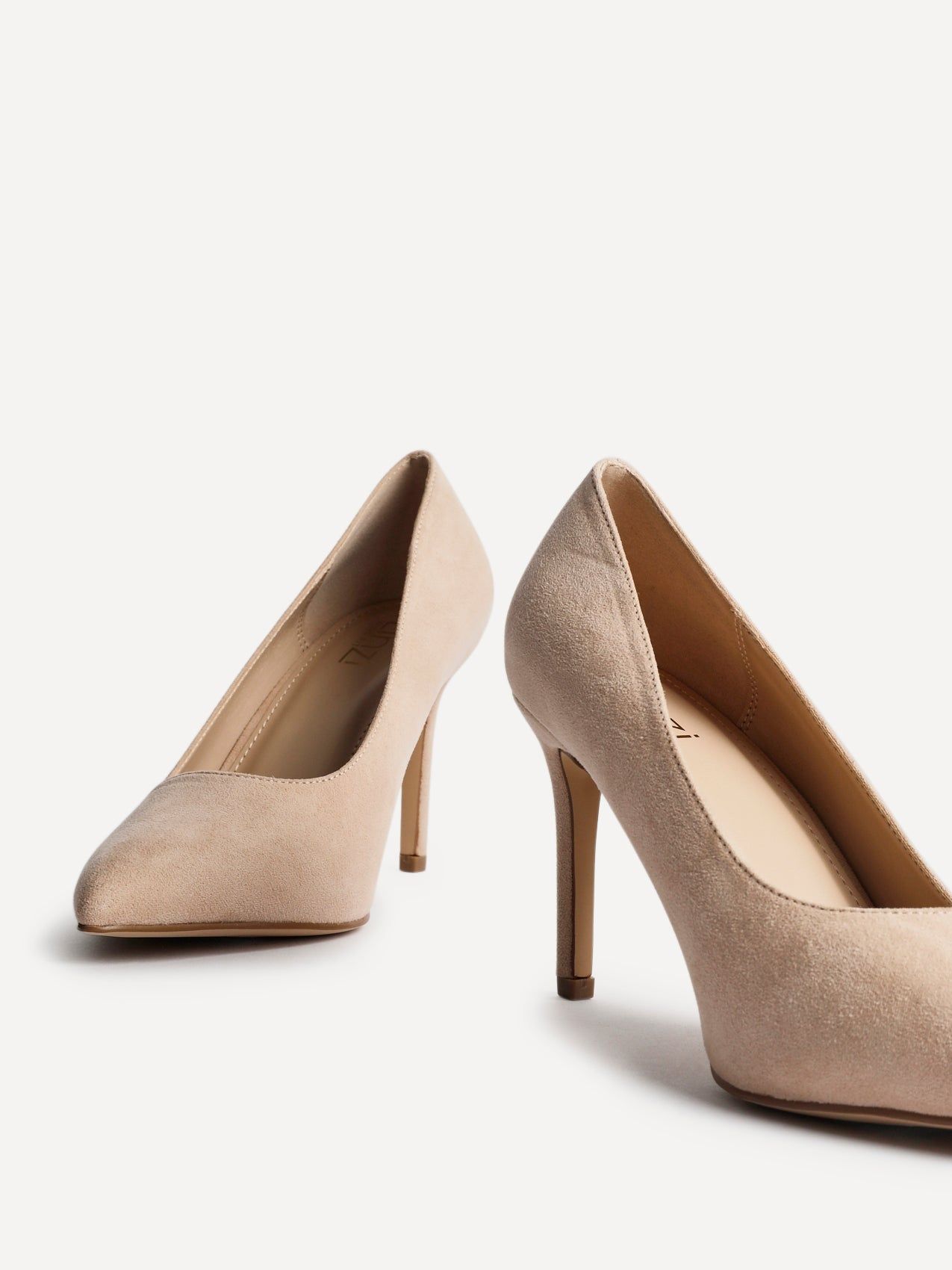 Linzi Martina Wide Fit Nude Faux Suede Classic Court Heel image 5