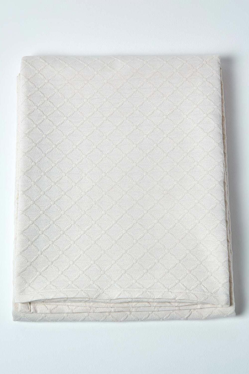 Homescapes Cotton Contemporary Diamond Pattern Bedspread image 2
