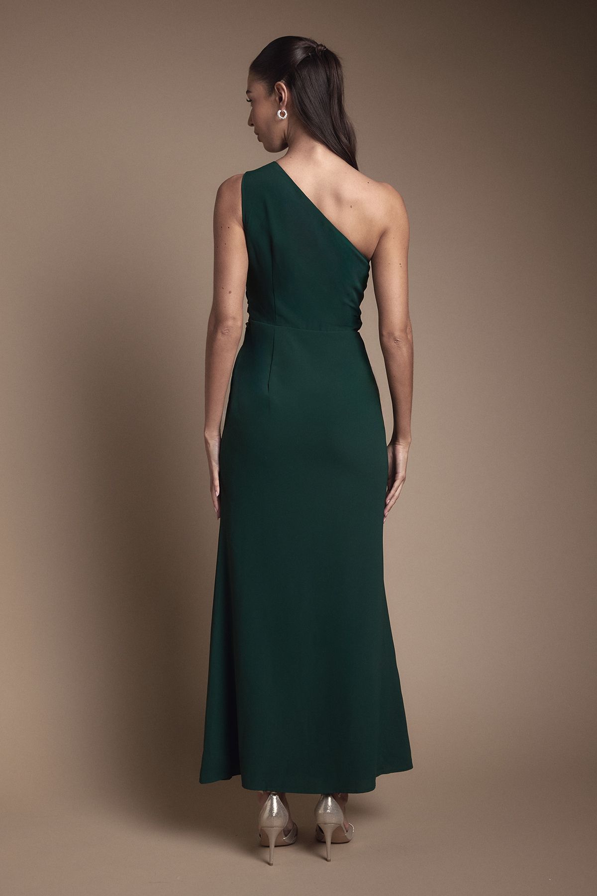 Coast One Shoulder Sash Waist Maxi Bridesmaid Dress Emerald image 3
