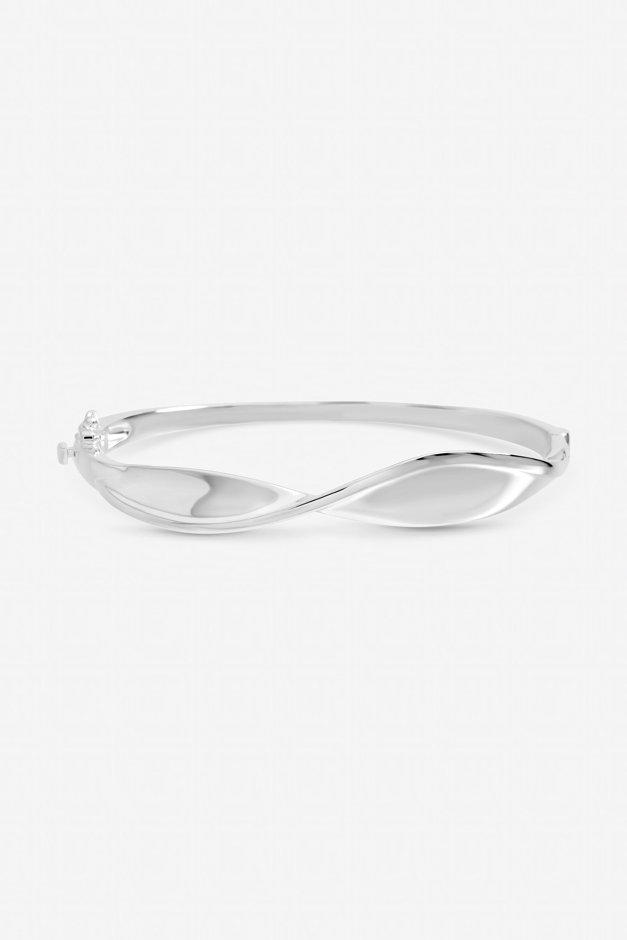 Inicio Sterling Silver Plated Polished Wave Bangle - Gift Pouch