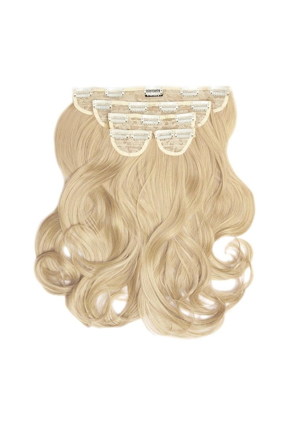 Lullabellz Super Thick 16" 5 Piece Blow Dry Wavy Clip In Extensions California Blonde
