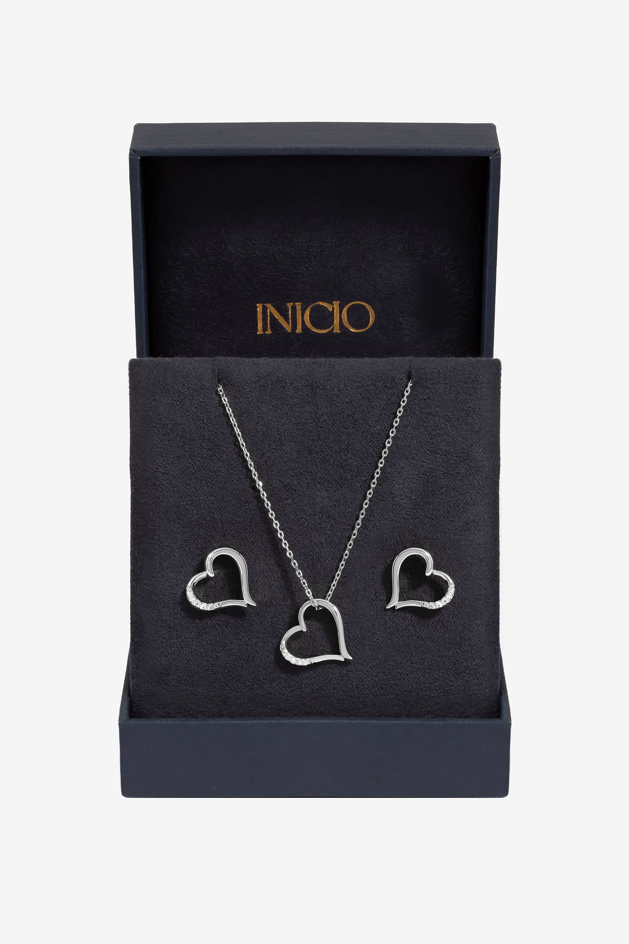 Inicio Silver Plated Heart Pendant Set - Gift Box image 1