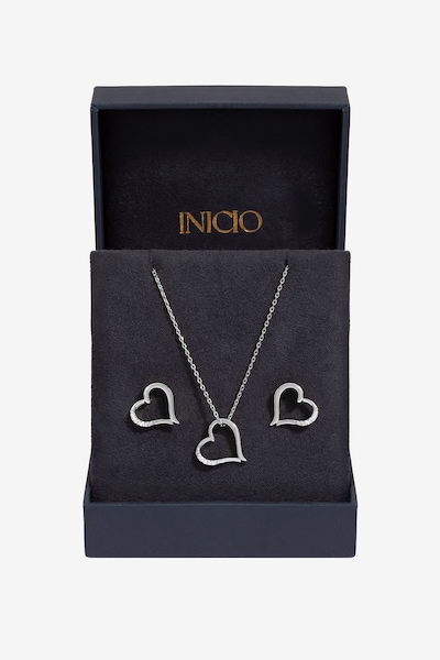 Inicio Silver Plated Heart Pendant Set - Gift Box