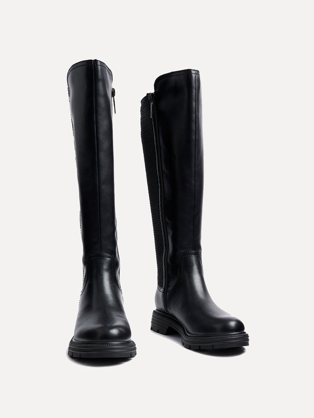 Linzi Atlas Black Faux Leather Classic Riding Boot image 3