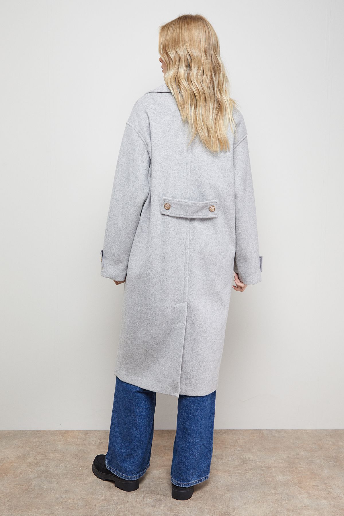 Oasis Relaxed Tailored Coat Charcoal image 3