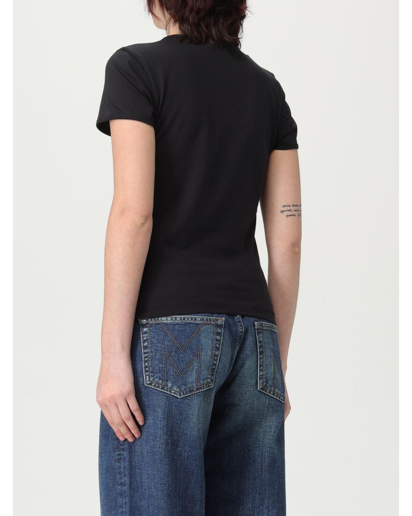 Marc Jacobs Rhinestone Logo TShirt Wo - Black image 2