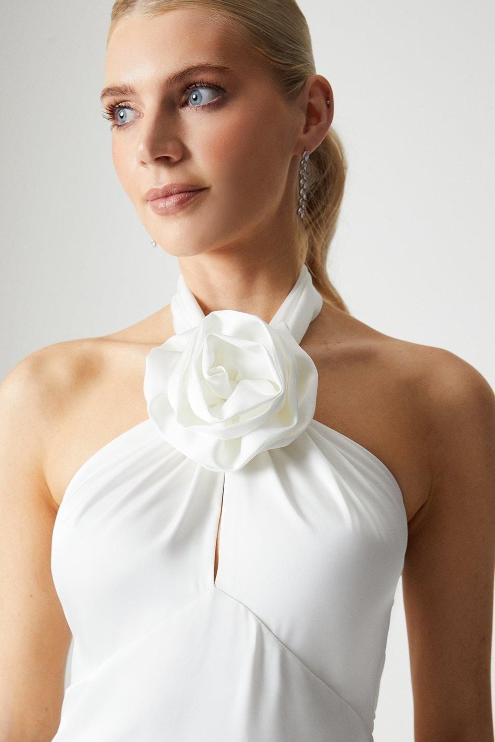 Coast Corsage Halterneck Satin Wedding Dress Ivory image 2