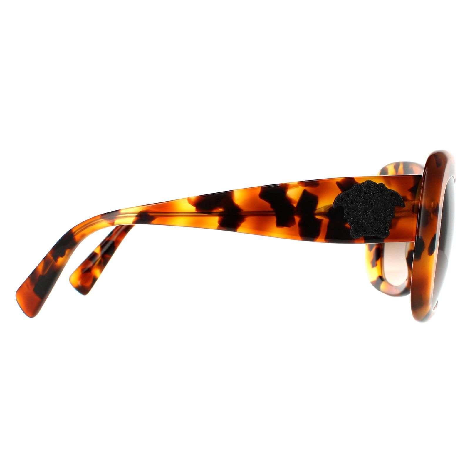 Versace Rectangle Light Havana Brown Gradient Sunglasses image 4