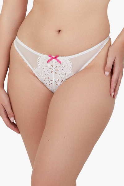 Playful Promises Camille White Broderie Thong