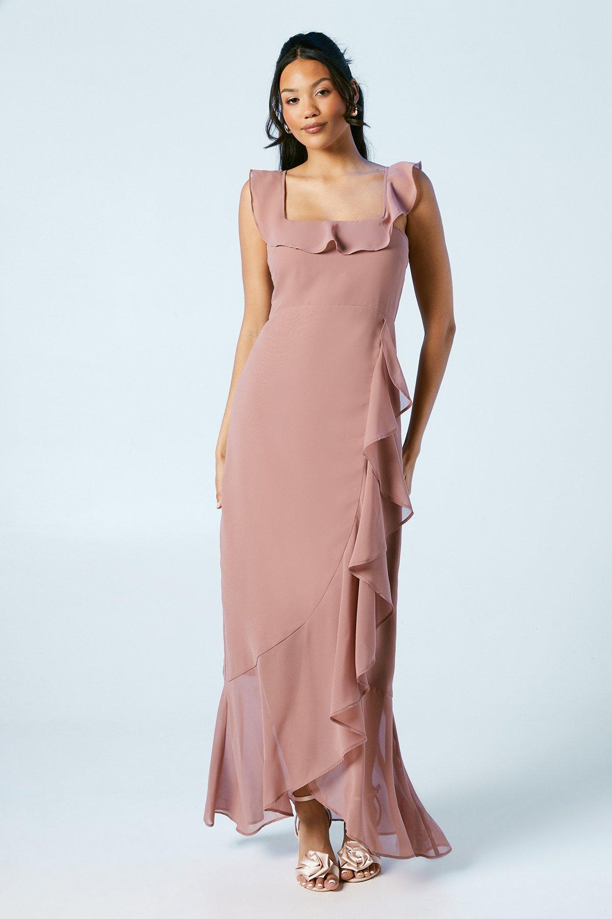Coast Ruffle Detail Bridesmaid Maxi Dress Antique Rose image 1