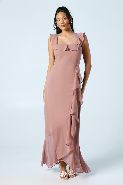 Coast Ruffle Detail Bridesmaid Maxi Dress Antique Rose