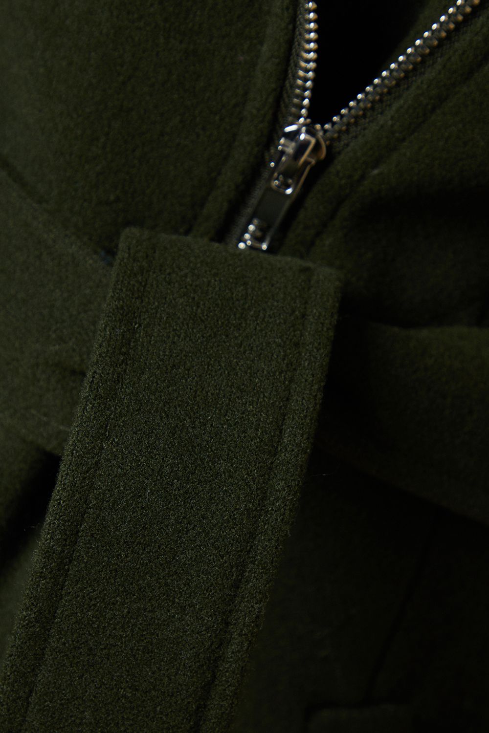 Dorothy Perkins Petite Zip Through Belted Wrap Coat Forest image 5