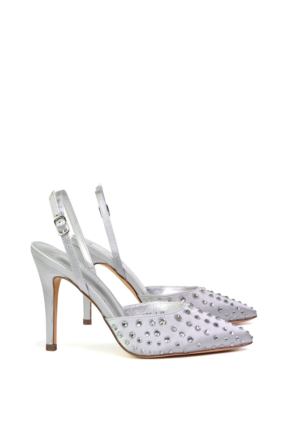 XY London 'Shelly' Strappy Slingback Pointed Toe Diamante Stiletto Bridal Heels image 2