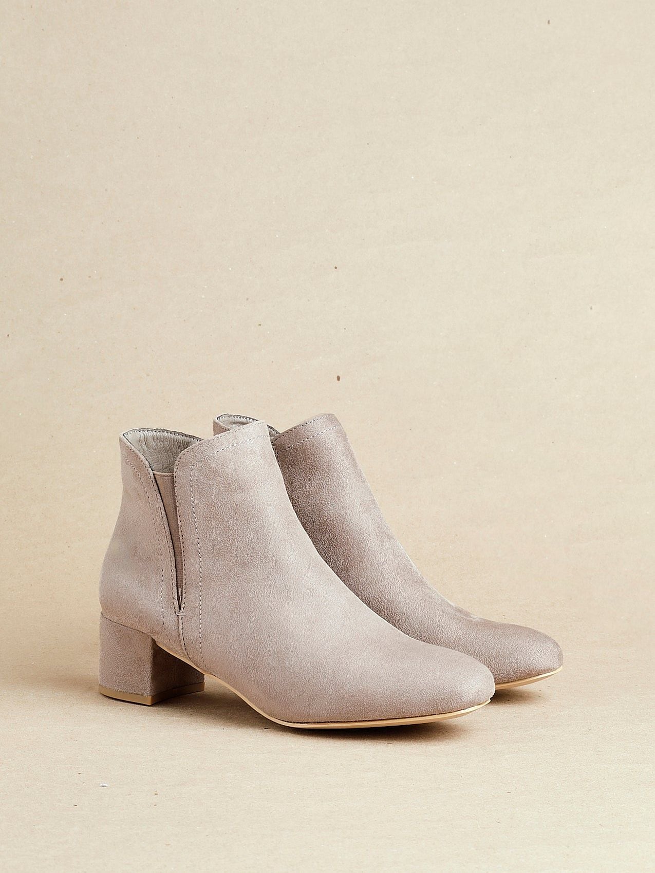 Linzi Manor Mocha Faux Suede Block Heeled Ankle Boot image 6