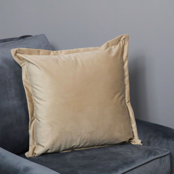 Native Home & Lifestyle Beige Velvet Cushion Cover