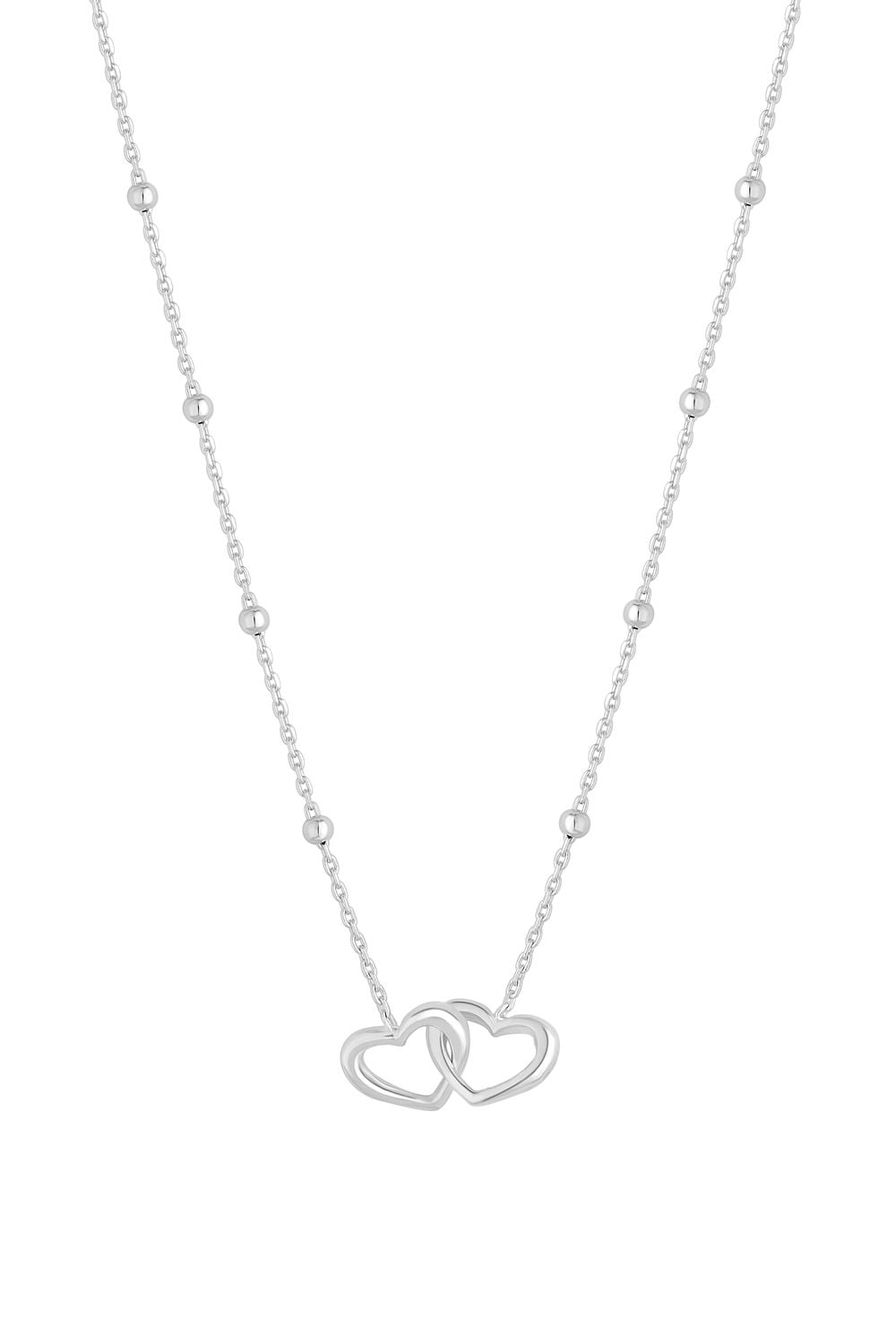 Simply Silver Sterling Silver 925 Interlink Heart Necklace image 2