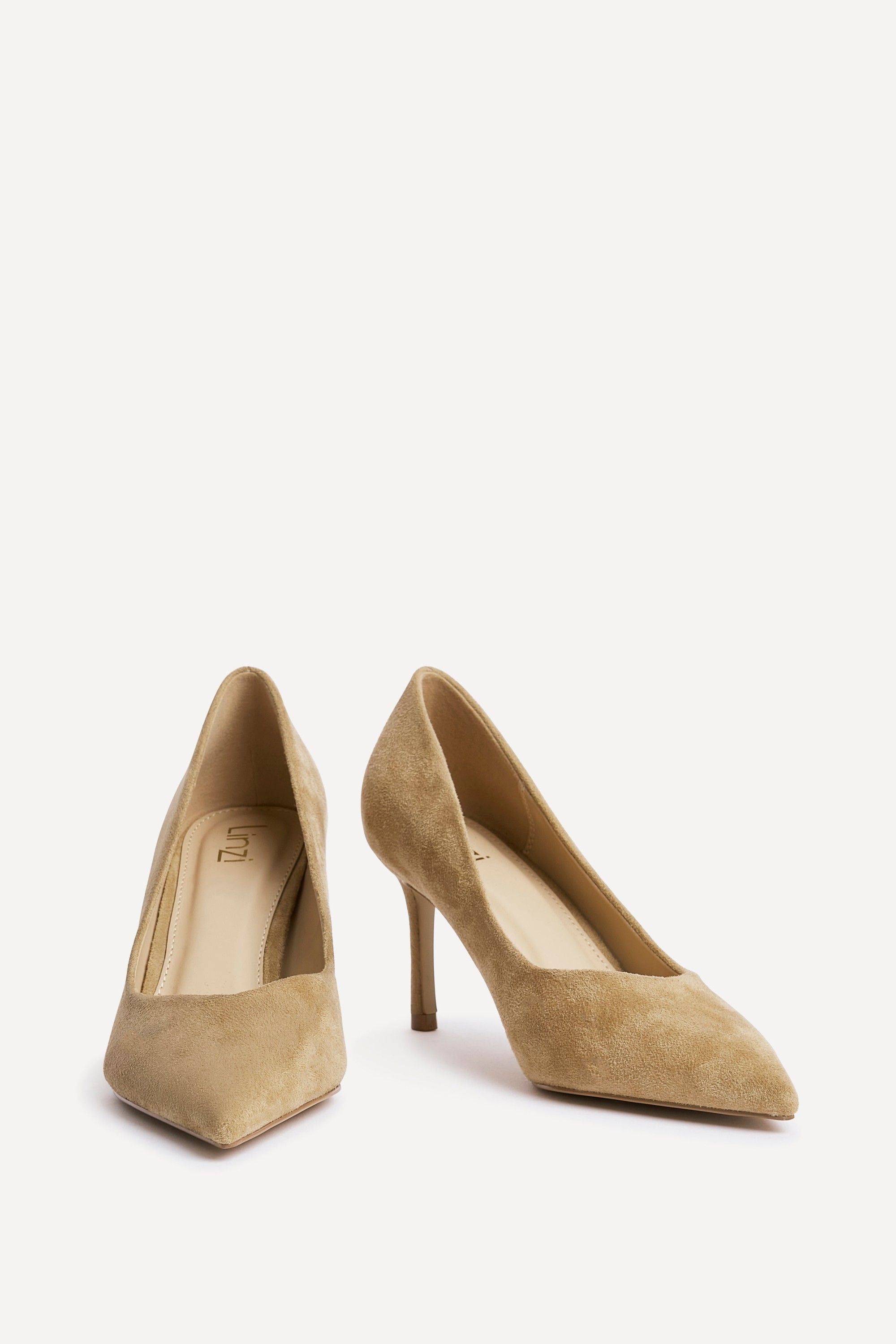 Linzi Classic Camel Faux Suede Court Heels image 3