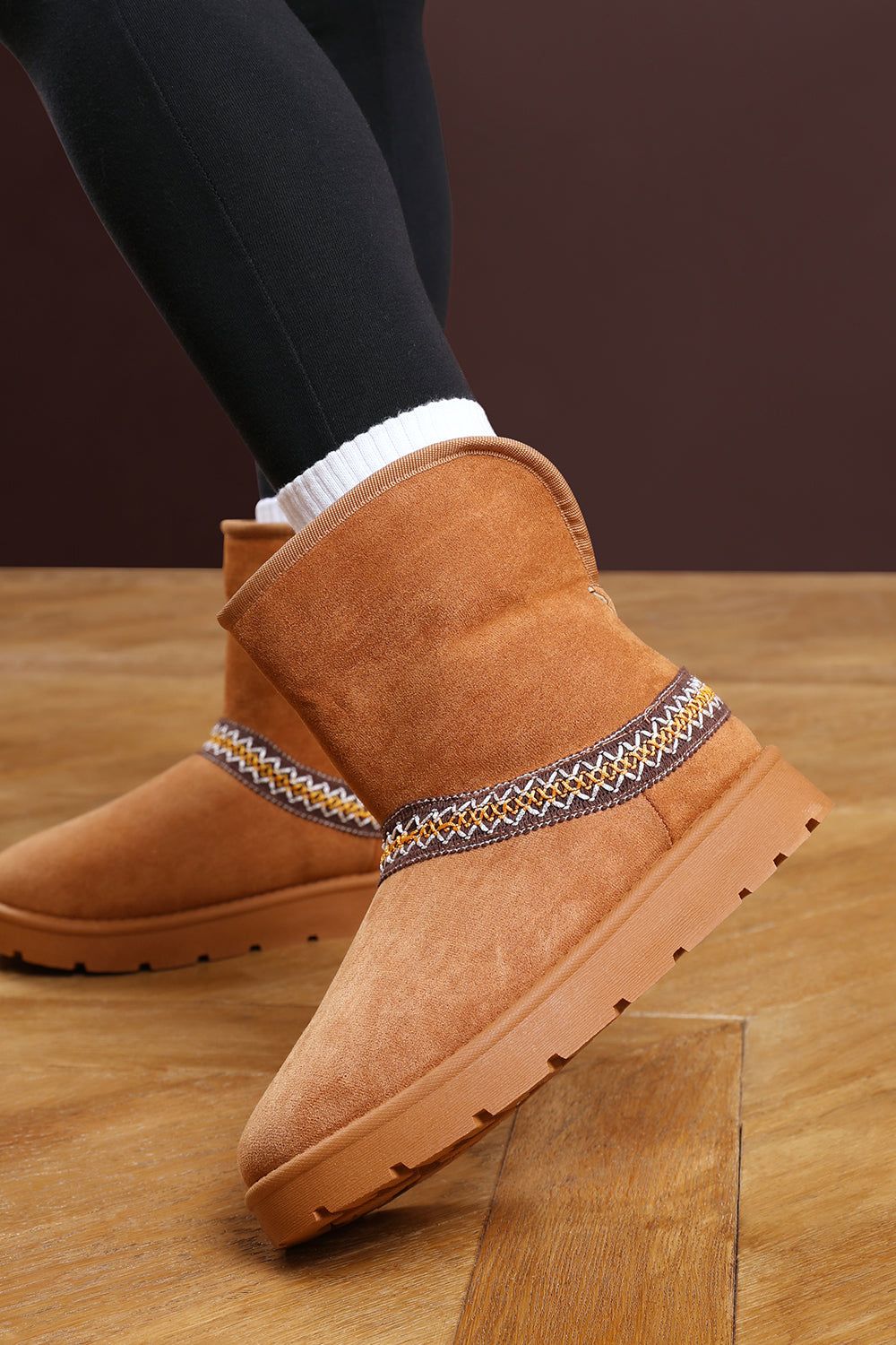 Where's That From 'Flora' Suede Flat Slippers with Embroidered Trim Detail image 12