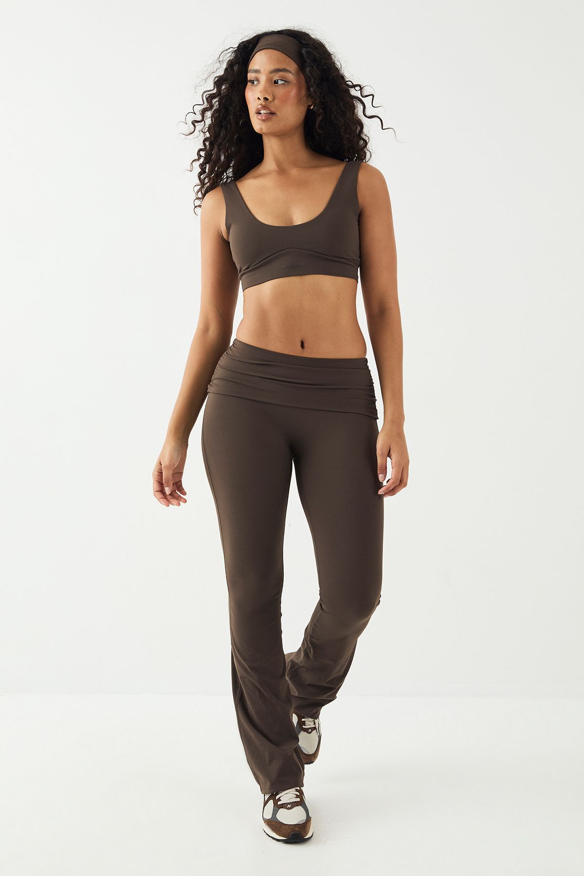 DSGN Studio DSGN Studio Ultra Sculpt Fold Over Waistband Flared Legging Espresso image 3