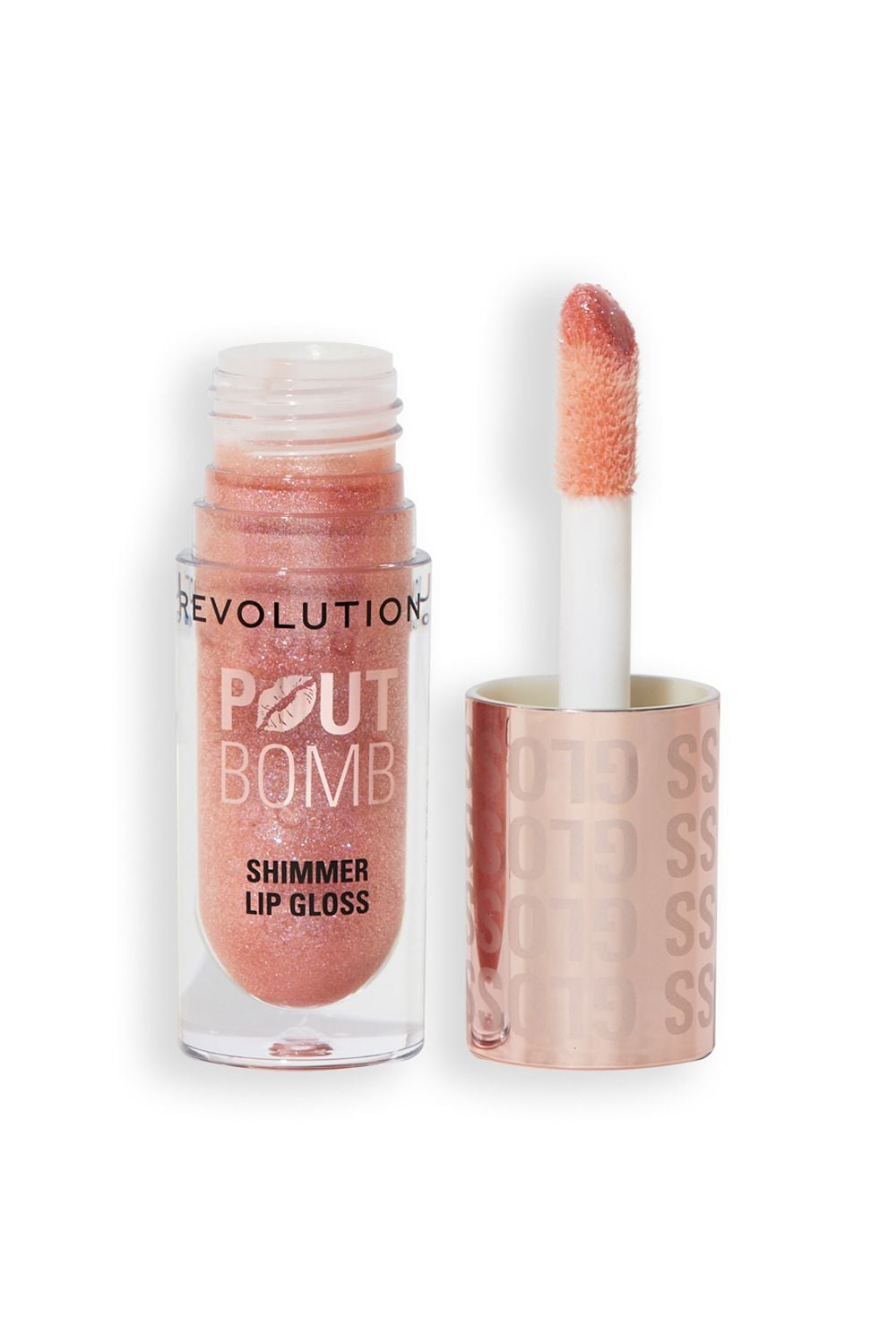 Revolution Pout Bomb Shimmer Lip Gloss Glimmer Nude image 1