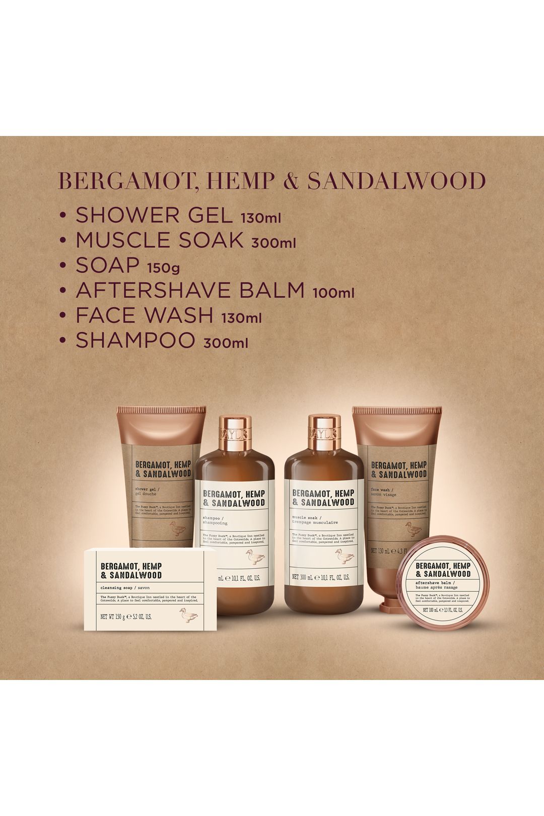 Baylis & Harding The Fuzzy Duck Bergamot, Hemp & Sandalwood Men's Ultimate Wash Kit Gift Set Multi image 4