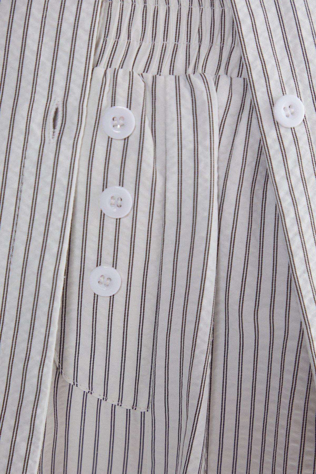 NastyGal Stripe Boxer Shorts Ecru image 5