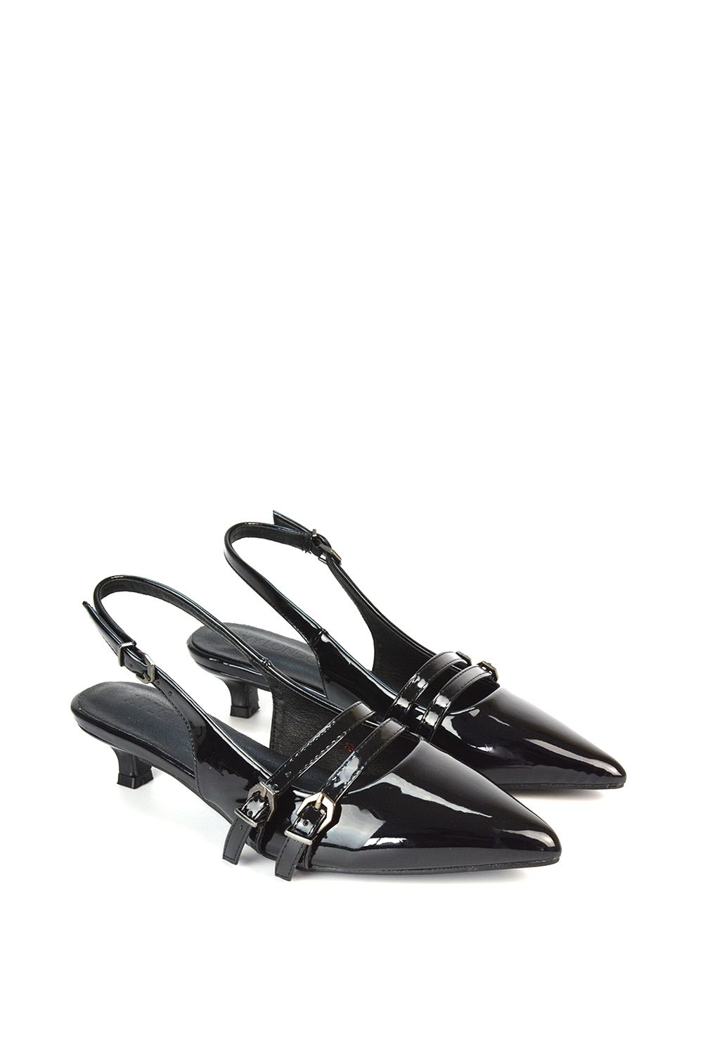 XY London 'Cassie' Slingback Low Kitten Heel Courts with Point Toe image 6