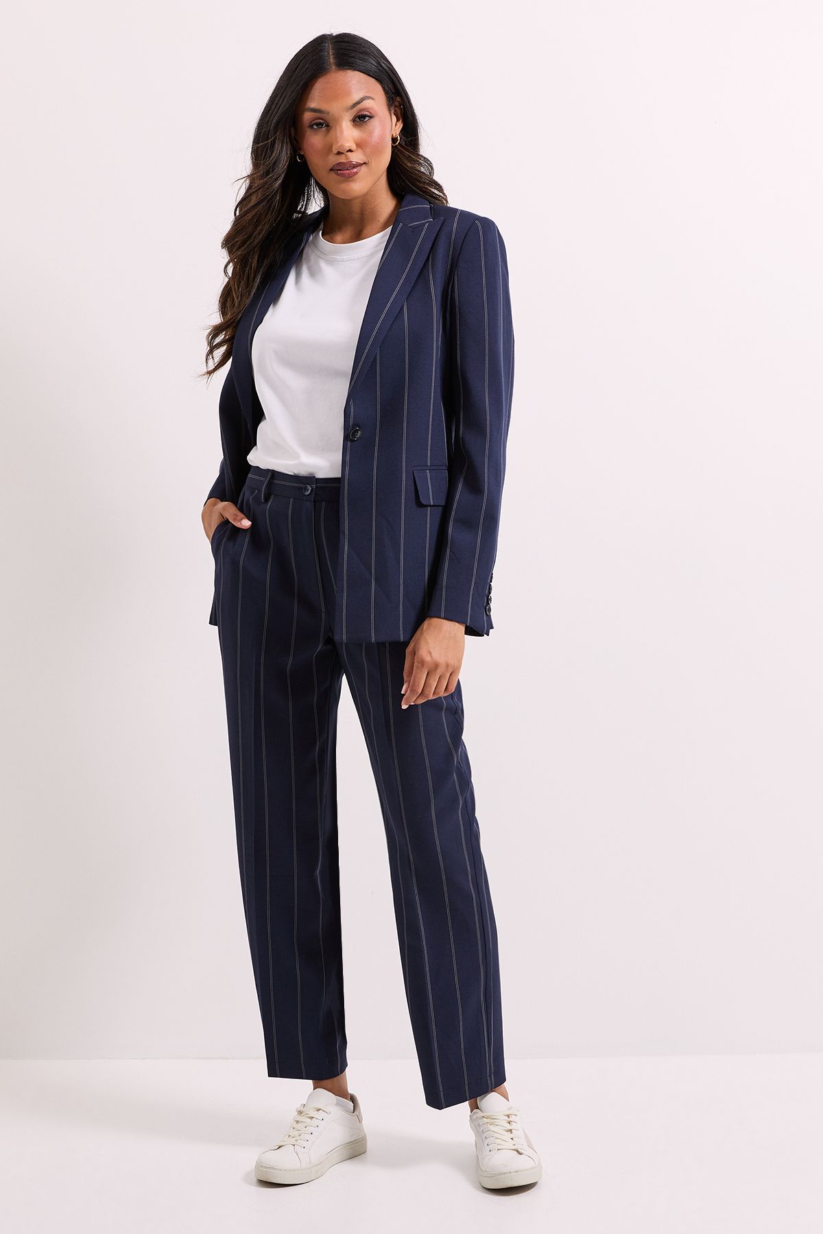 Dorothy Perkins Stripe Single Breasted Blazer Navy image 2