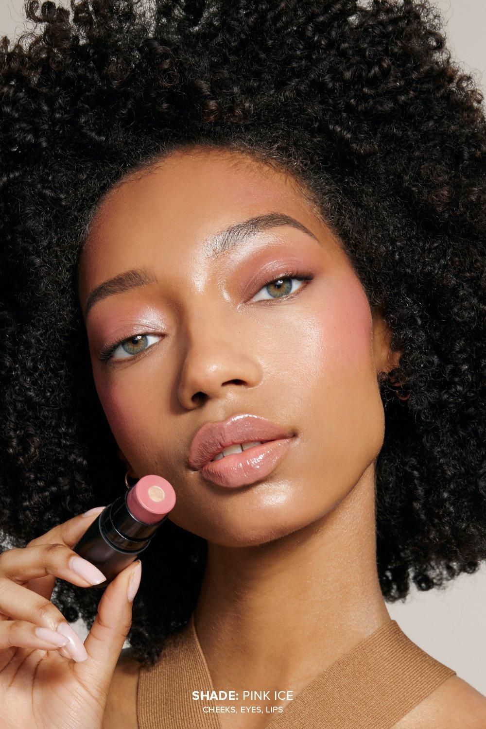 Nudestix Nudies Matte + Glow Core All Over Face Blush Pink Ice image 5