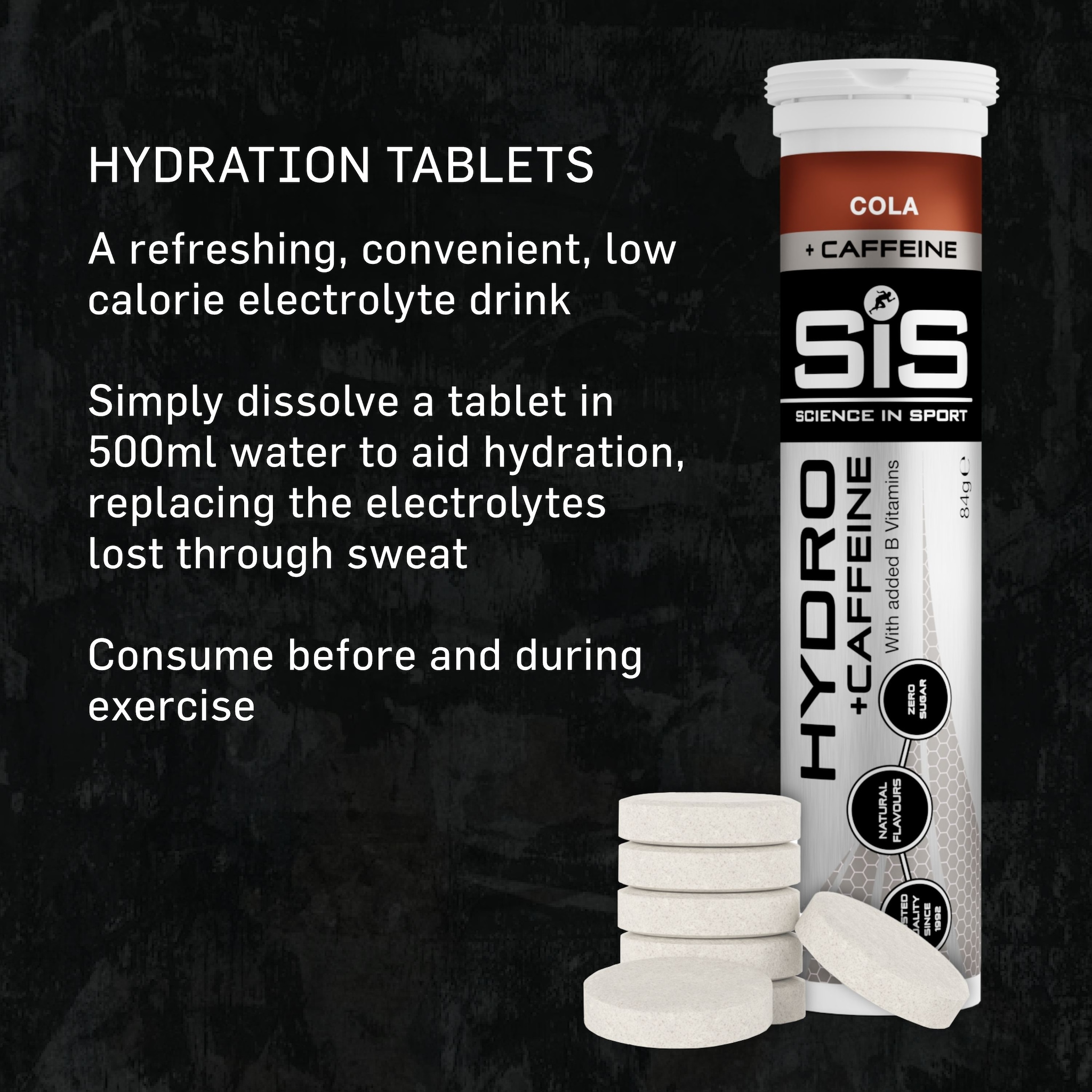 Science in Sport Science in Sport | Hydro Tablets + Electrolytes + Caffeine | Cola Flavour | 20 Tablets image 2