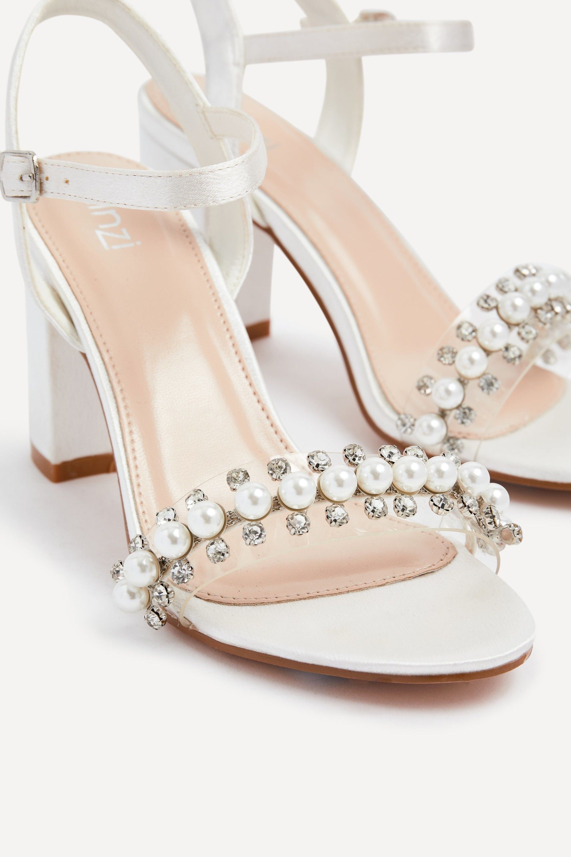 Linzi Tinsley Ivory Satin Heeled Sandal image 4