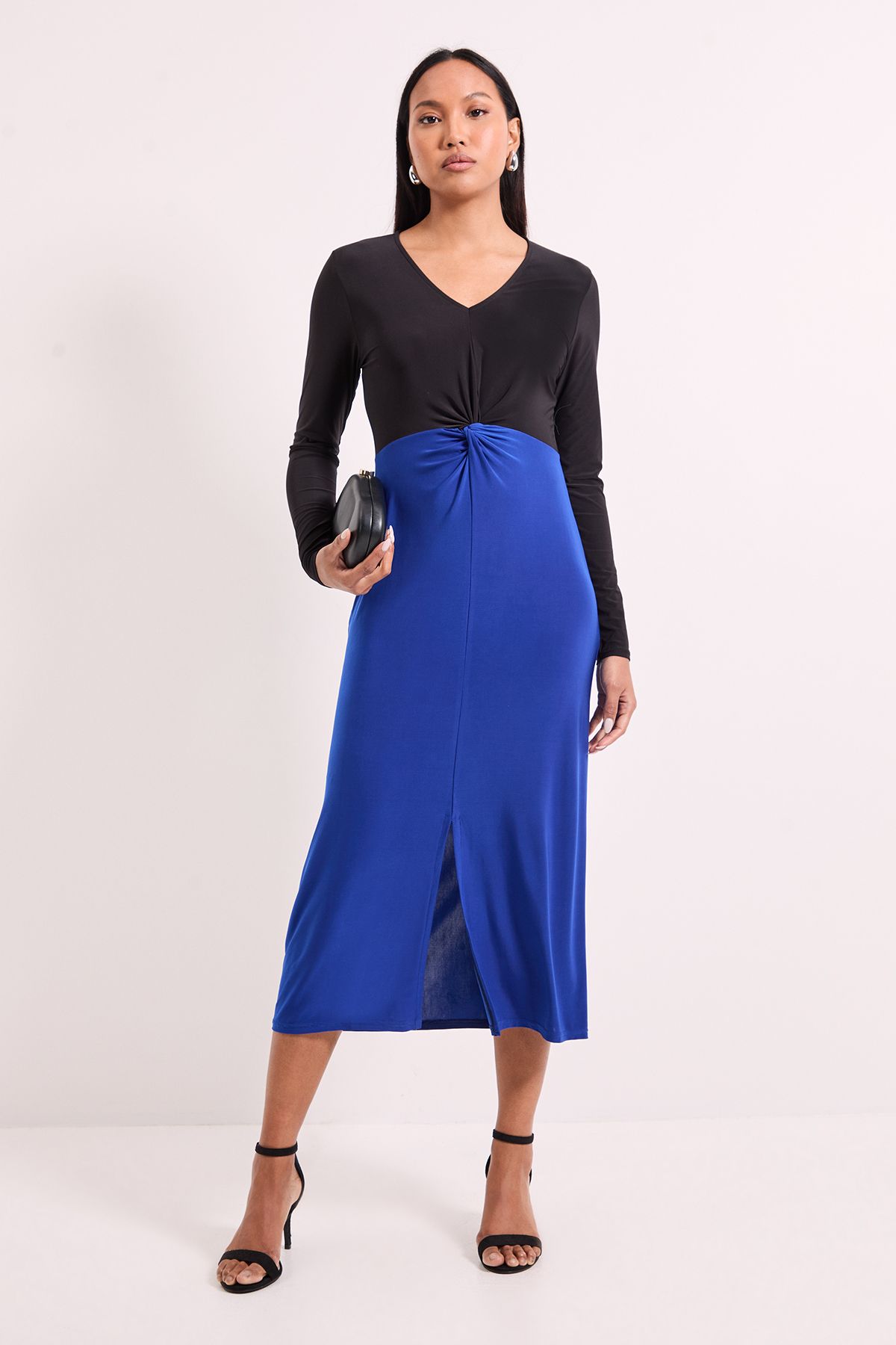 Principles Twist Knot Detail Jersey Midi Dress Cobalt image 4
