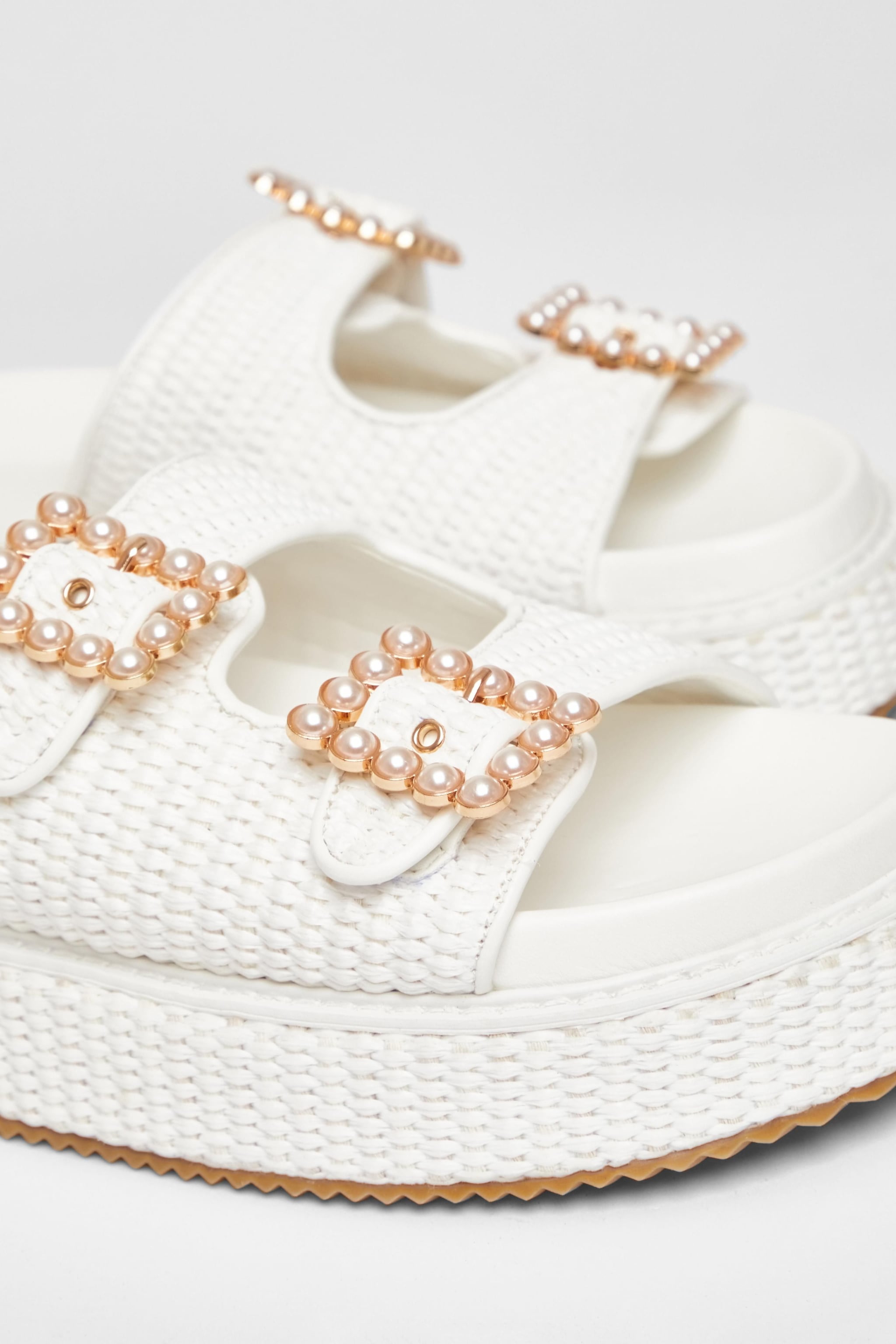 Quiz White Double Buckle Flatform image 4