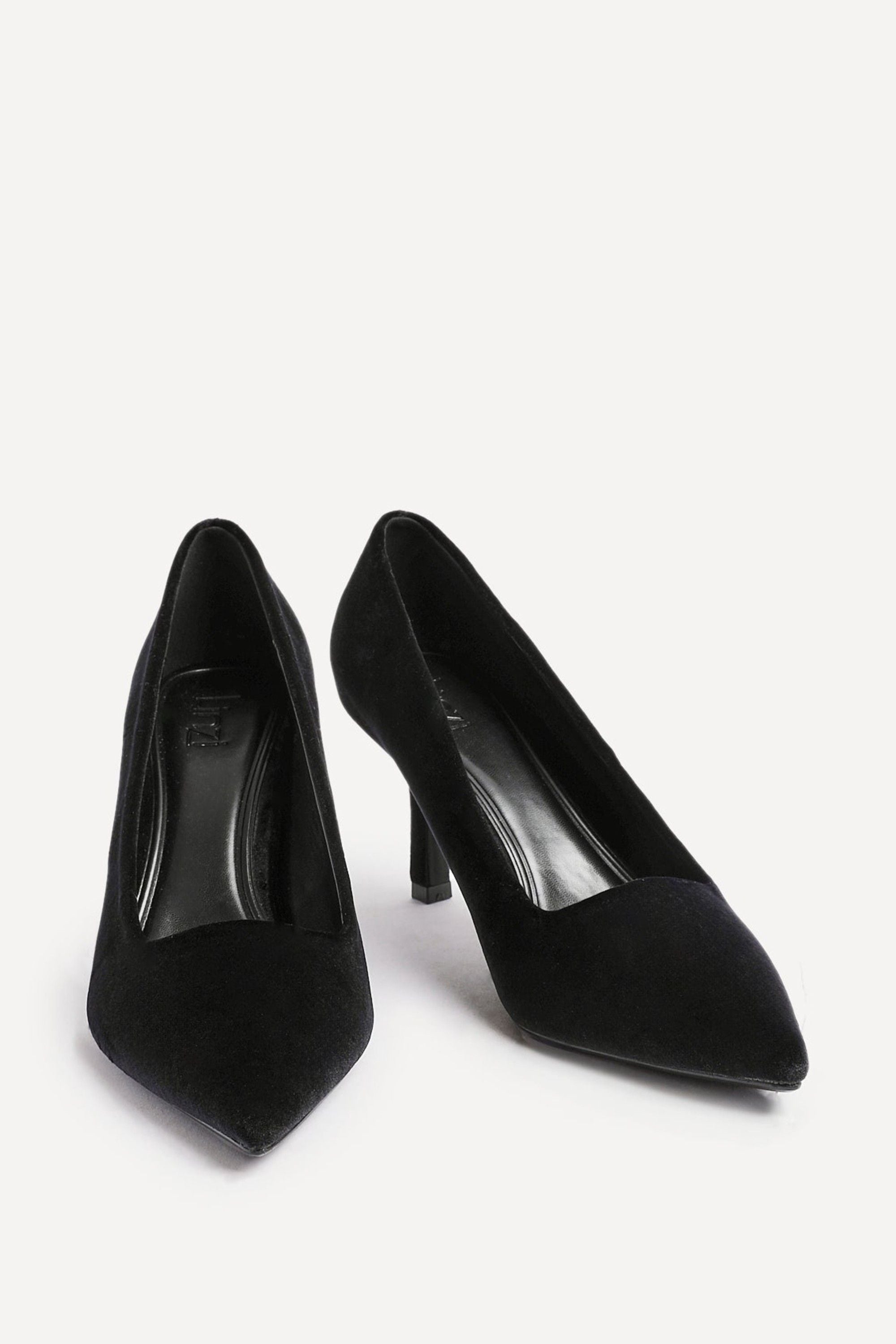 Linzi Kat Black Velvet Classic Court Heels image 3